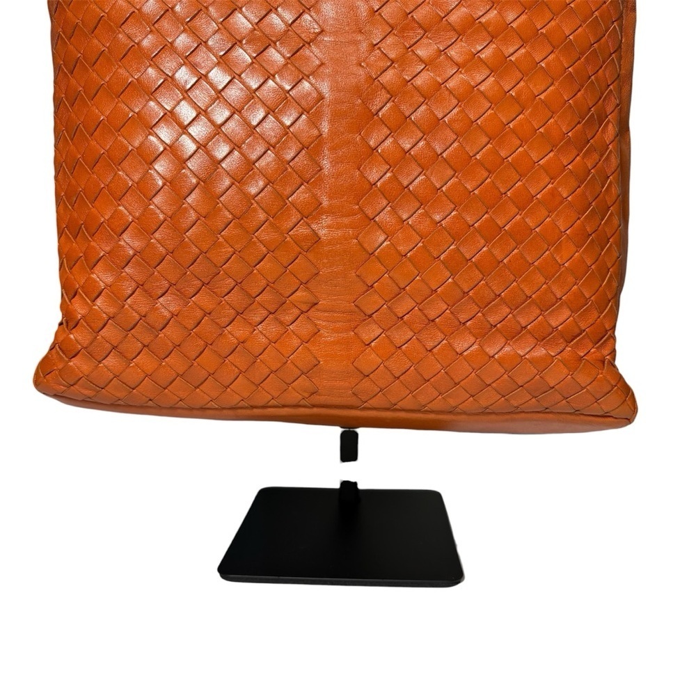 Bottega Veneta Intrecciato Woven Leather Tote Orange Italy - Picture 2 of 16